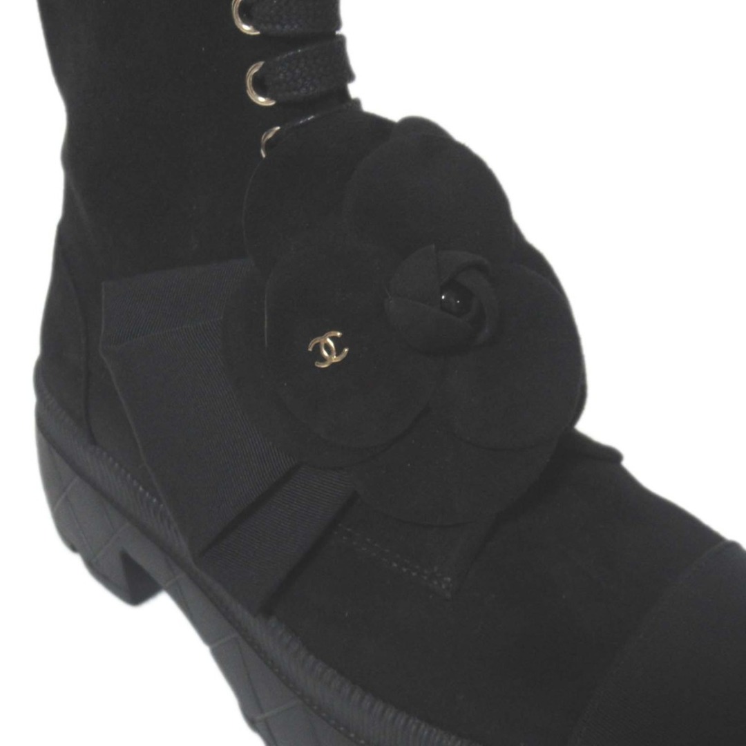 CHANEL - 未使用 23AW CHANEL シャネル カメリアリボン スエード CHANEL - 未使用 23AW CHANEL シャネル カメリアリボン スエード