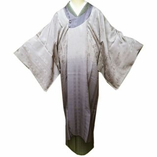 和装コート コート 単衣 着物 正絹 未使用 地模様 花模様 胡桃染色 潤色 身丈125cm 裄72cm きもの北條 A1139-2(着物)