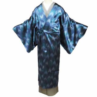 コート 道中着 単衣 着物 未使用 正絹 きもの鈴乃屋謹製 暈し ぼかし 青系色 多色 身丈130.5cm 裄65.5cm きもの北條 A1139-1(着物)