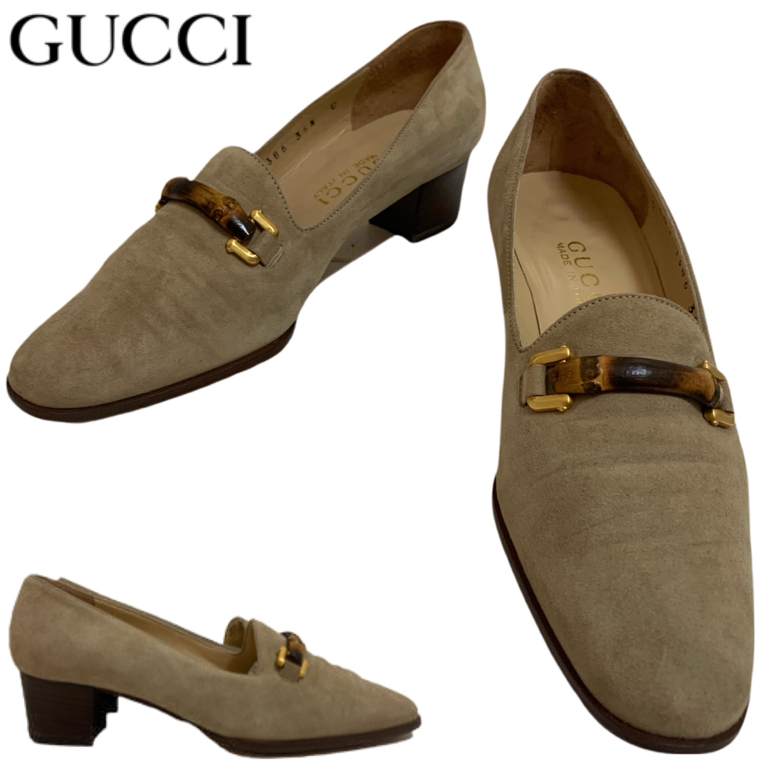 GUCCI - GUCCI VINTAGE ITALY製 バンブーホースビット レザー GUCCI - GUCCI VINTAGE ITALY製 バンブーホースビット レザー