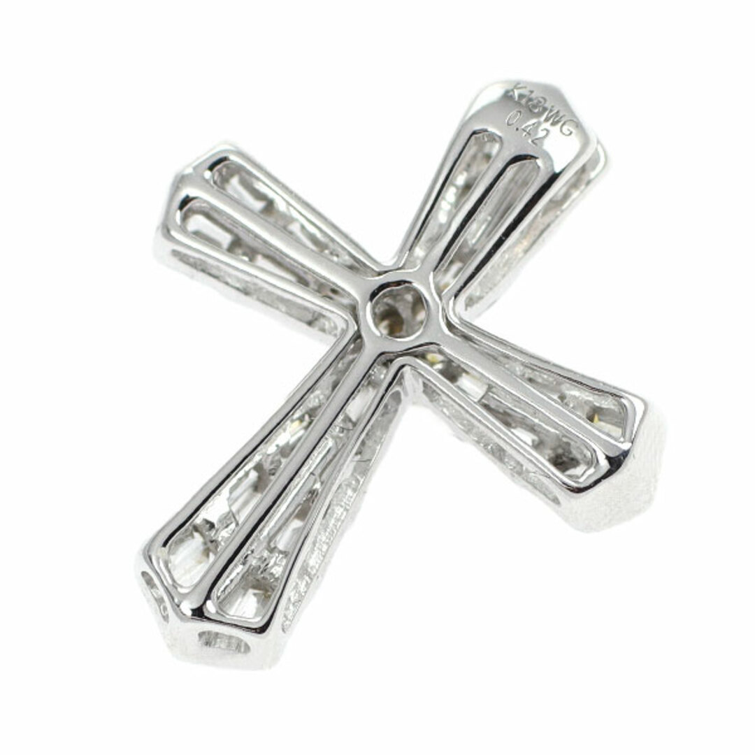 K18WG ダイヤモンド ペンダントトップ 0.42ct クロス K18WG ダイヤモンド ペンダントトップ 0.42ct クロス