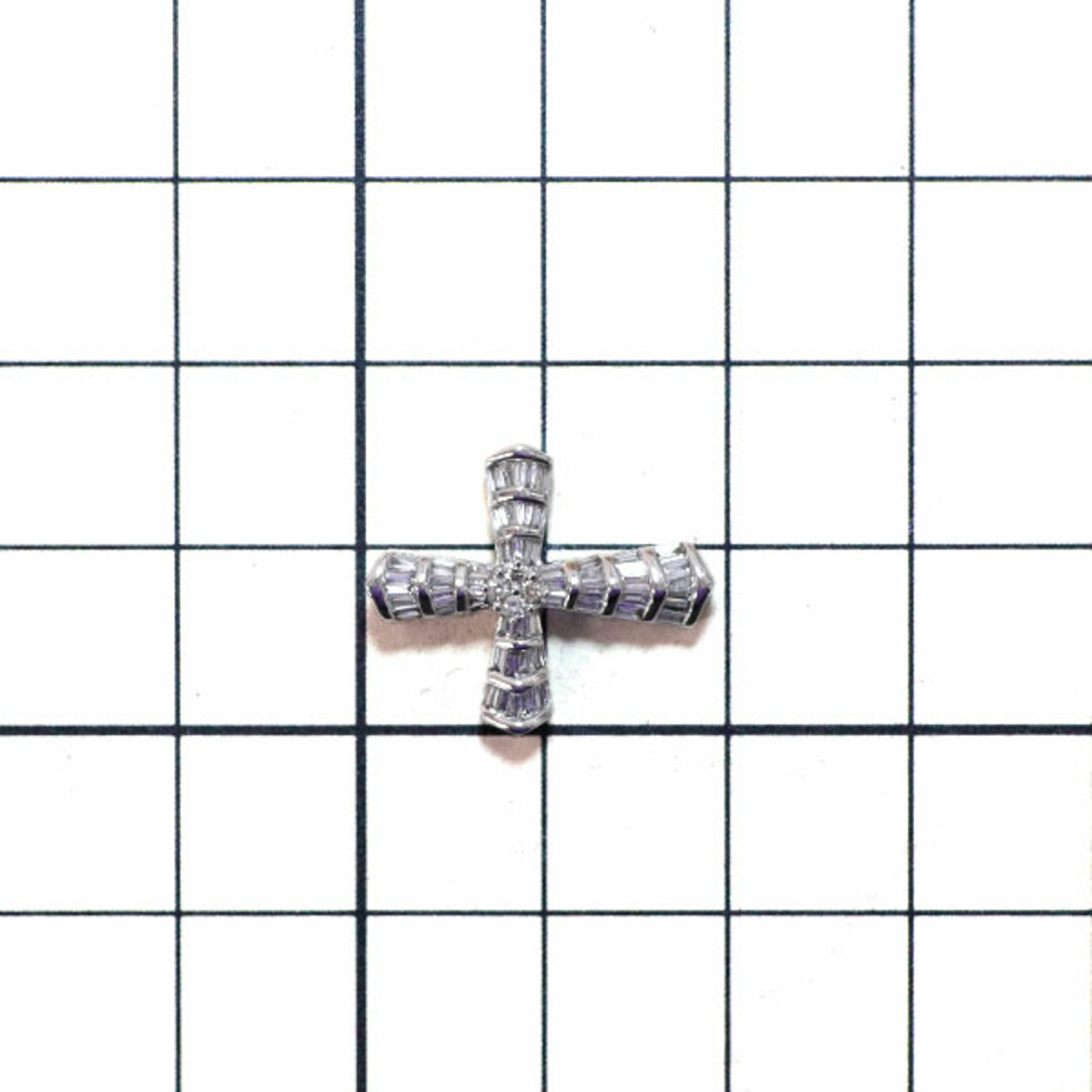 K18WG ダイヤモンド ペンダントトップ 0.42ct クロス K18WG ダイヤモンド ペンダントトップ 0.42ct クロス
