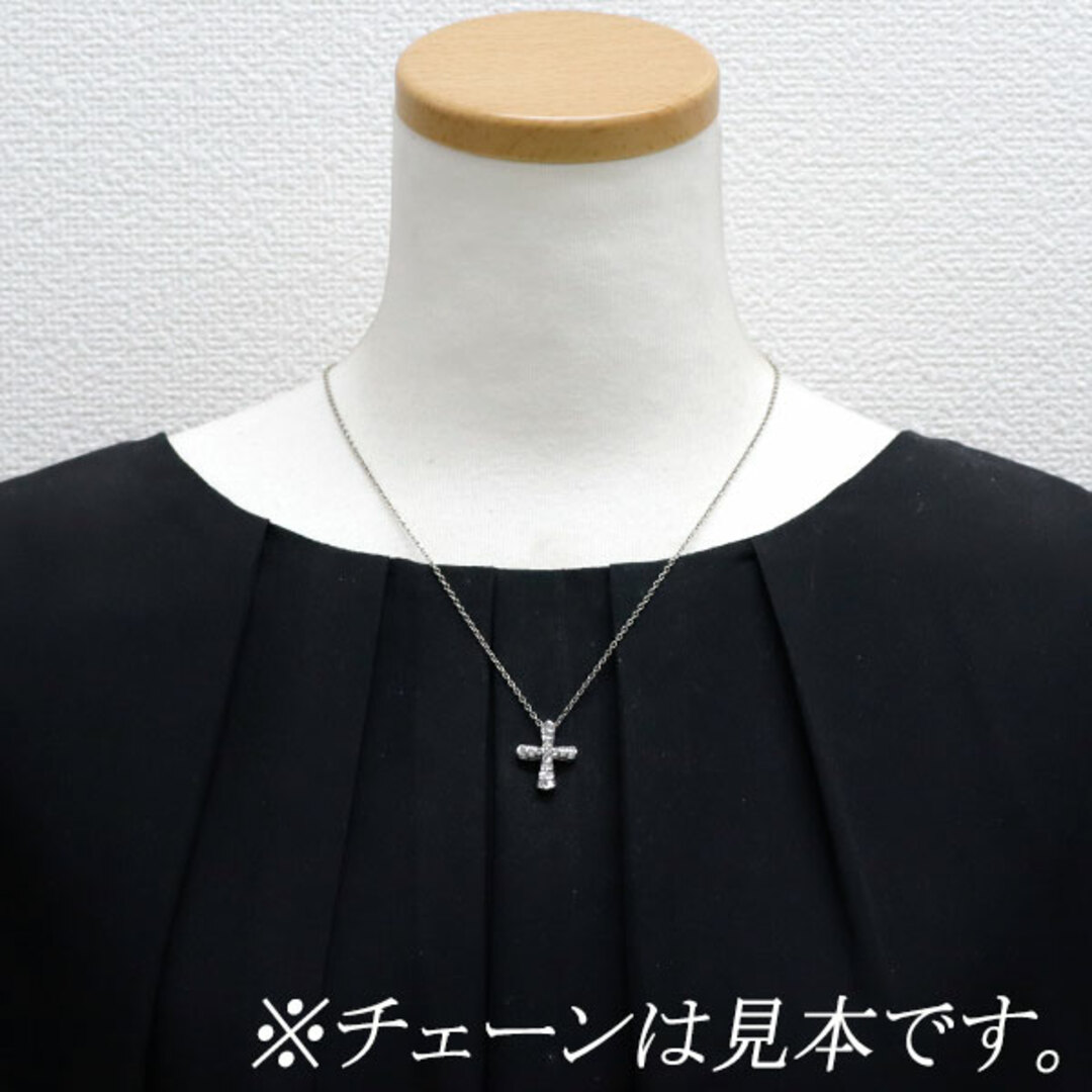 K18WG ダイヤモンド ペンダントトップ 0.42ct クロス K18WG ダイヤモンド ペンダントトップ 0.42ct クロス