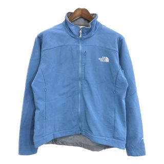 ザノースフェイス(THE NORTH FACE)のTHE NORTH FACE ノースフェイス ソフトシェルジャケット アウトドア ライトブルー (レディース XL) 中古 古着 T1490(その他)
