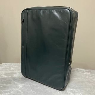 【新品】ビジネスレザーファクトリー　バックパック　2way グリーン大容量 本革(ビジネスバッグ)