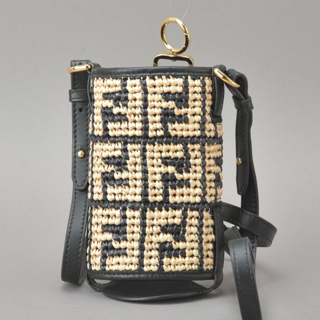 未使用◇FENDI フェンディ ズッカ ボトルホルダー ラフィア 未使用◇FENDI フェンディ ズッカ ボトルホルダー ラフィア