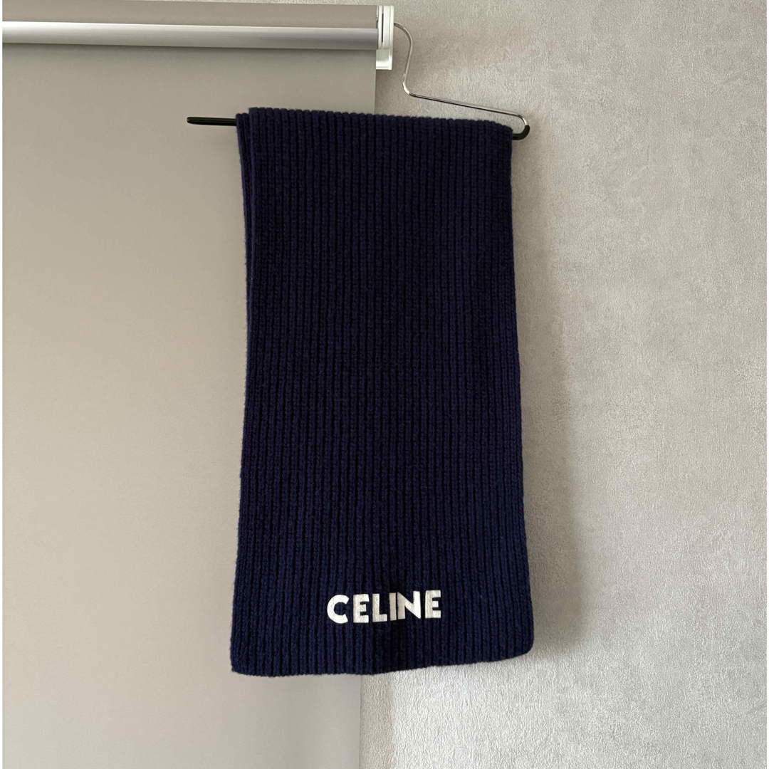 CELINE - CELINE ネイビー リブ編みマフラー ストールの通販 by CELINE - CELINE ネイビー リブ編みマフラー ストールの通販 by