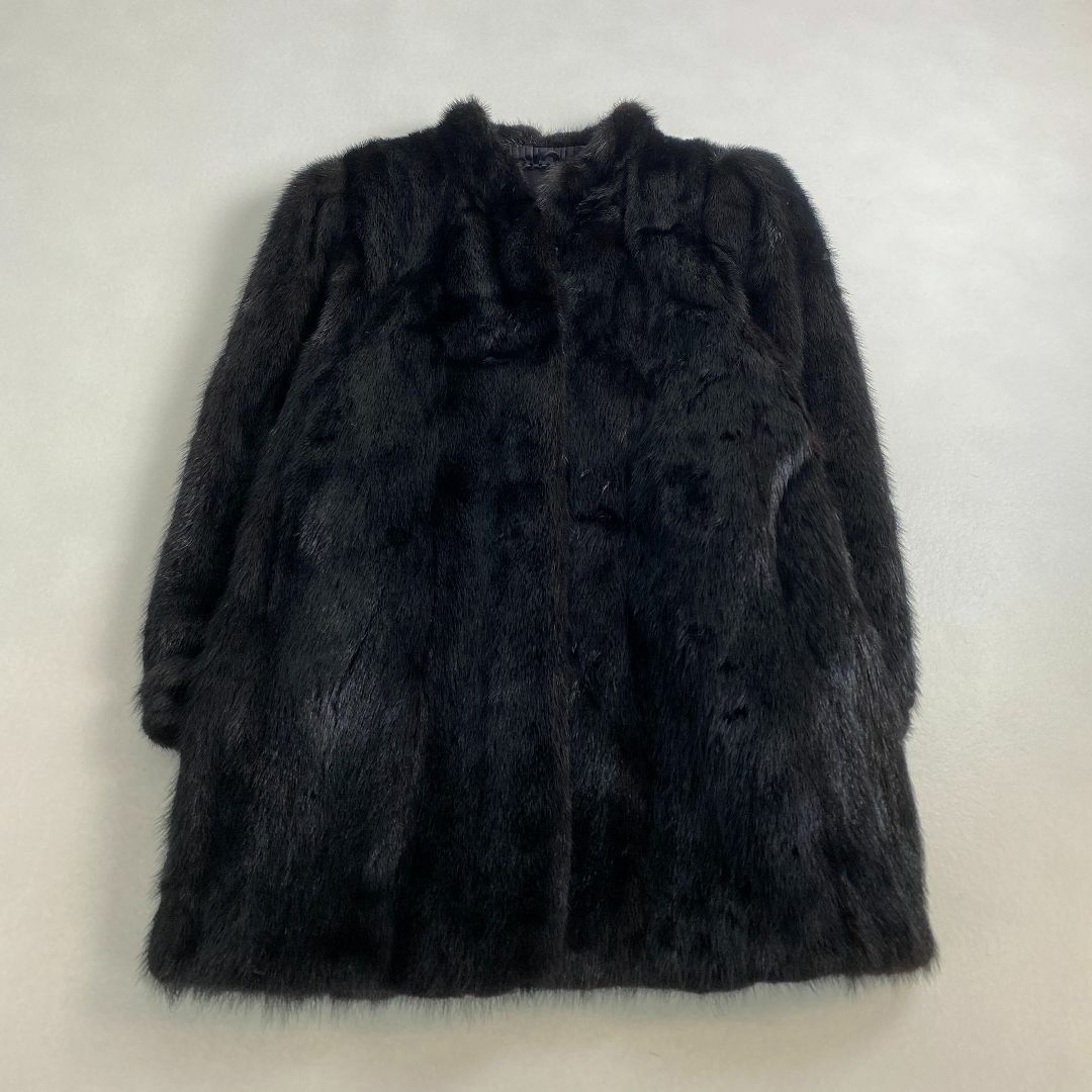 毛皮コート　ミンク　ダーク　ロング　ミドル　肉厚　上質　13　XL