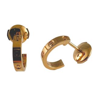 カルティエ(Cartier)のカルティエ ミニラブ ピアス 18金 K18ピンクゴールド レディース CARTIER  中古(ピアス)