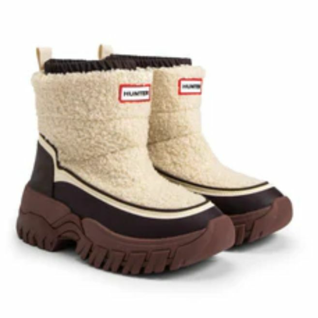 HUNTER - 【新品】HUNTER　ワンダラー ブークレ ショート スノー ブーツ　24㎝
