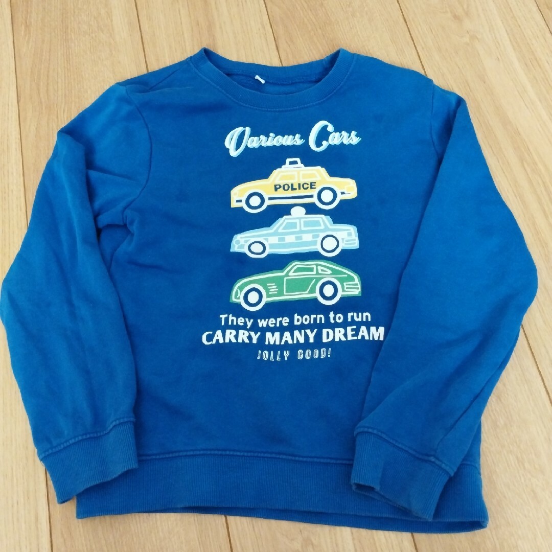 トレーナー 130  男の子  キッズ ブルー 中古 長袖 記名なし キッズ/ベビー/マタニティのキッズ服男の子用(90cm~)(その他)の商品写真