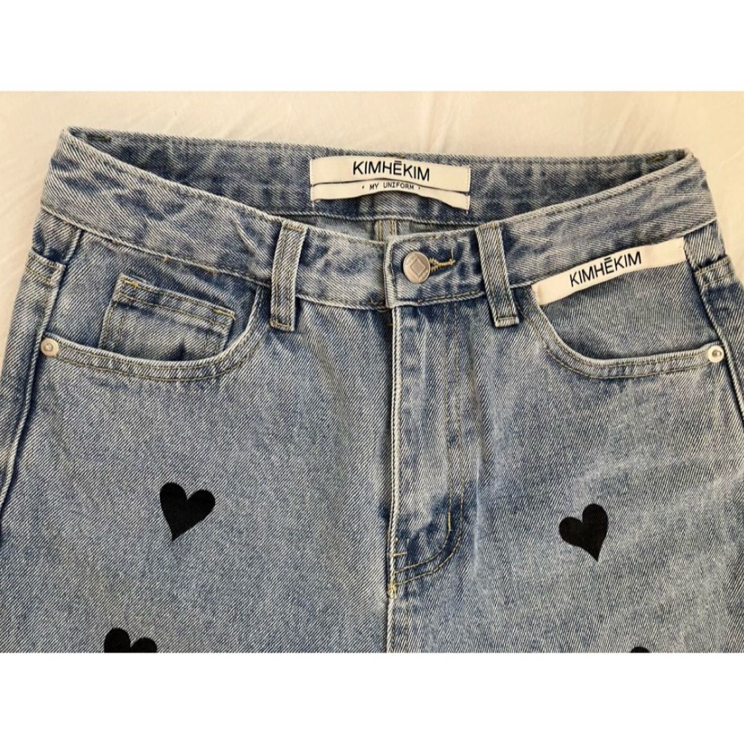 KIMHEKIM HEART STAMPED JEANS ハートスタンプ デニム パンツ KIMHEKIM HEART STAMPED JEANS ハートスタンプ デニム パンツ