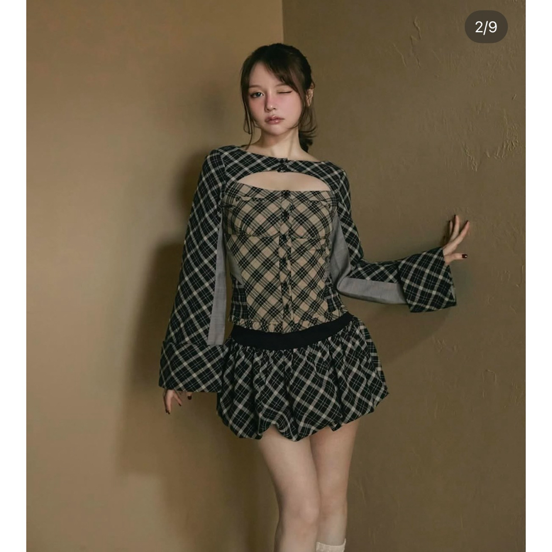 【安心発送】 Nancy andmary check セット skirt tops パンツ