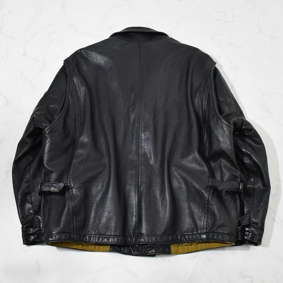 80s vintage フランス製 ヴィンテージ レザーブルゾン 黒 古着 80s vintage フランス製 ヴィンテージ レザーブルゾン 黒 古着