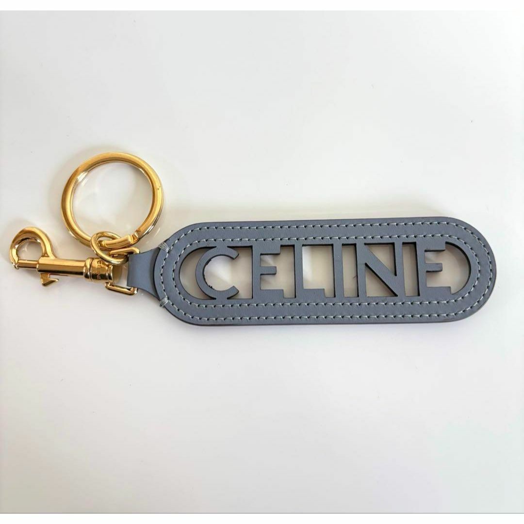 CELINE セリーヌ キーホルダー キーリング パンチング ブルーグレー CELINE セリーヌ キーホルダー キーリング パンチング ブルーグレー