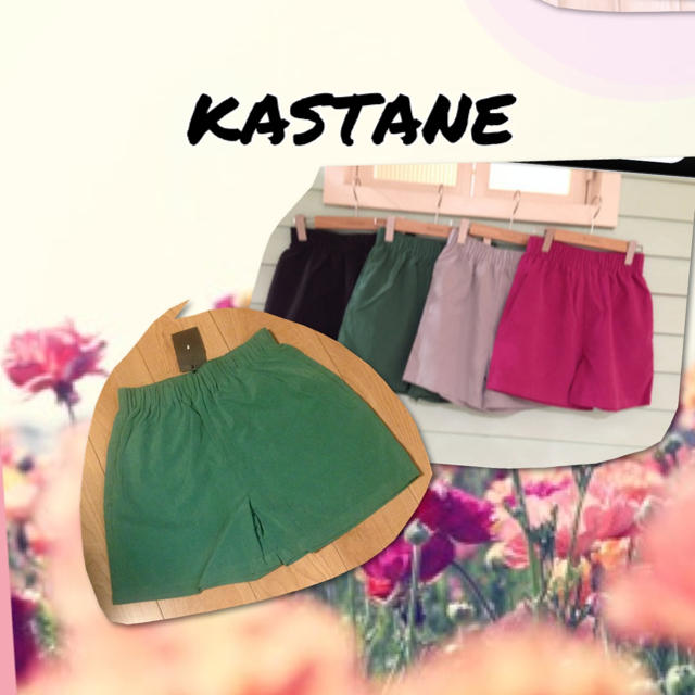 Kastane(カスタネ)のマイクロピーチ kastane グリーン レディースのパンツ(ショートパンツ)の商品写真