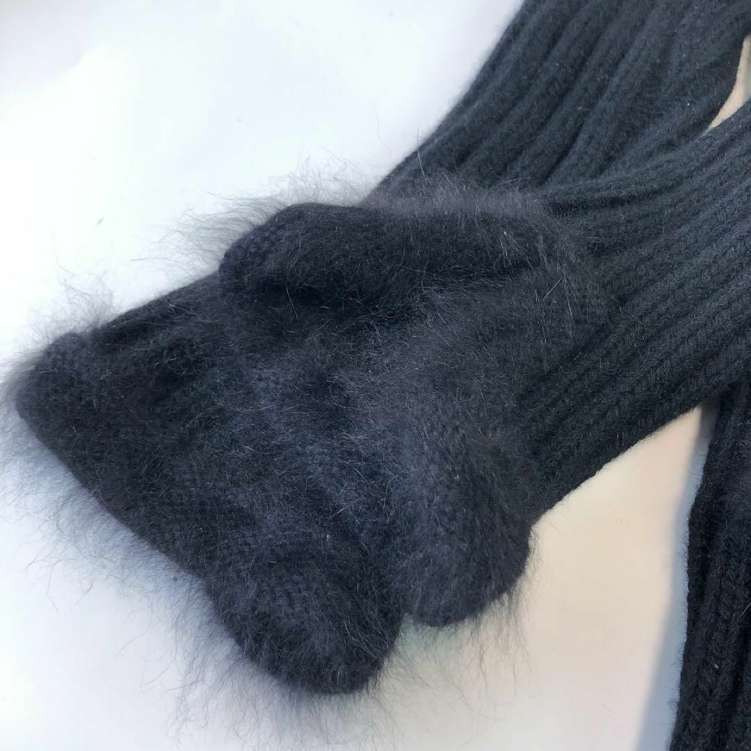 シャネル CHANEL アンサンブル 黒 アンゴラ ファー ココマーク M〜L シャネル CHANEL アンサンブル 黒 アンゴラ ファー ココマーク M〜L