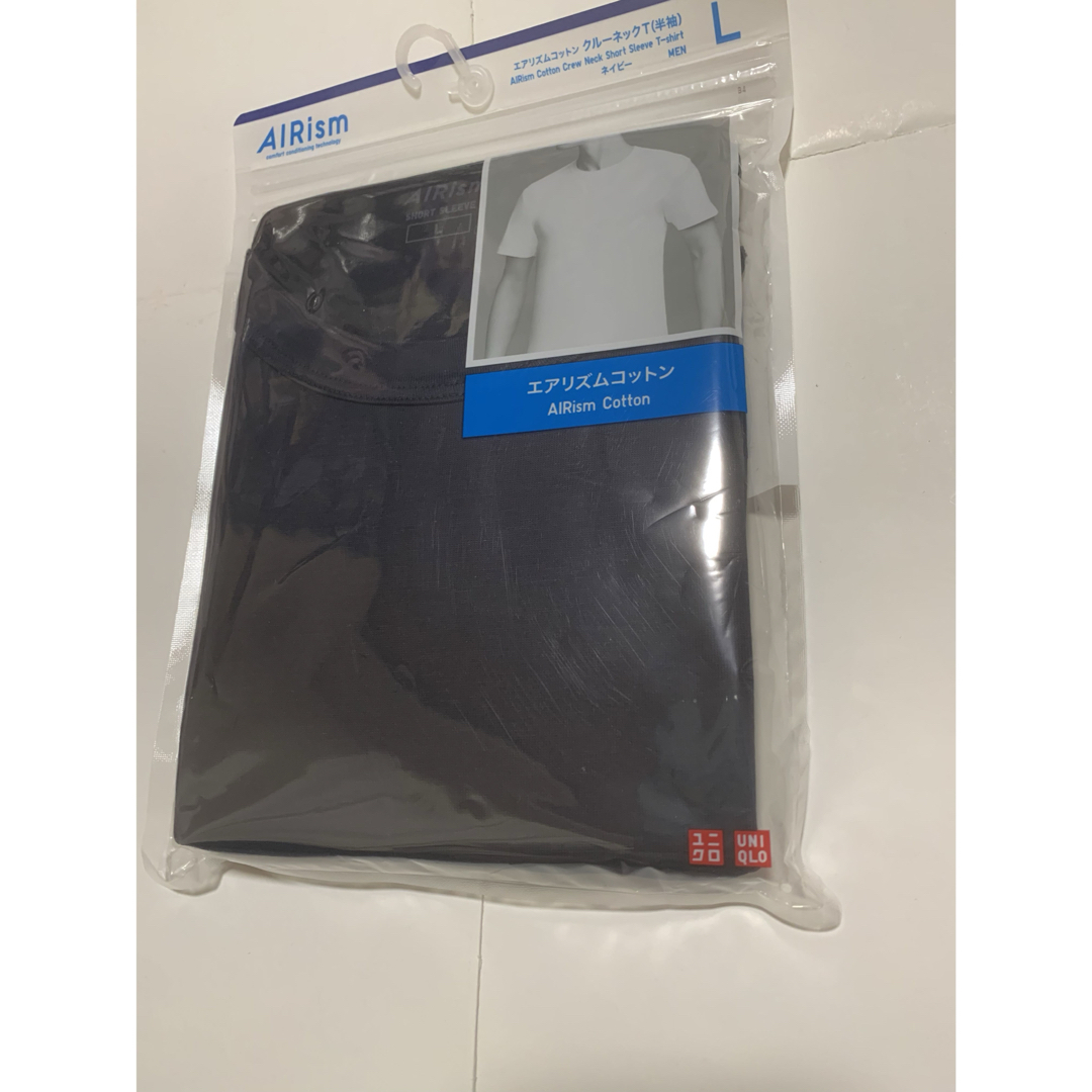 UNIQLO(ユニクロ)のユニクロ UNIQLO エアリズムコットン クルーネックT半袖 ネイビー L メンズのトップス(Tシャツ/カットソー(半袖/袖なし))の商品写真