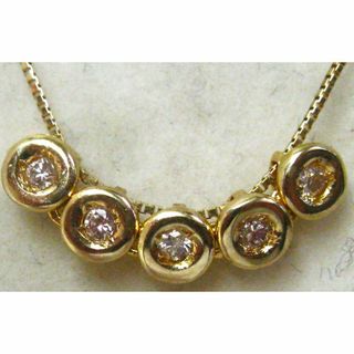 750 18K 18金ダイヤプチ ベネチアン ネックレス ダイヤ5ヶ入 40cm(ネックレス)