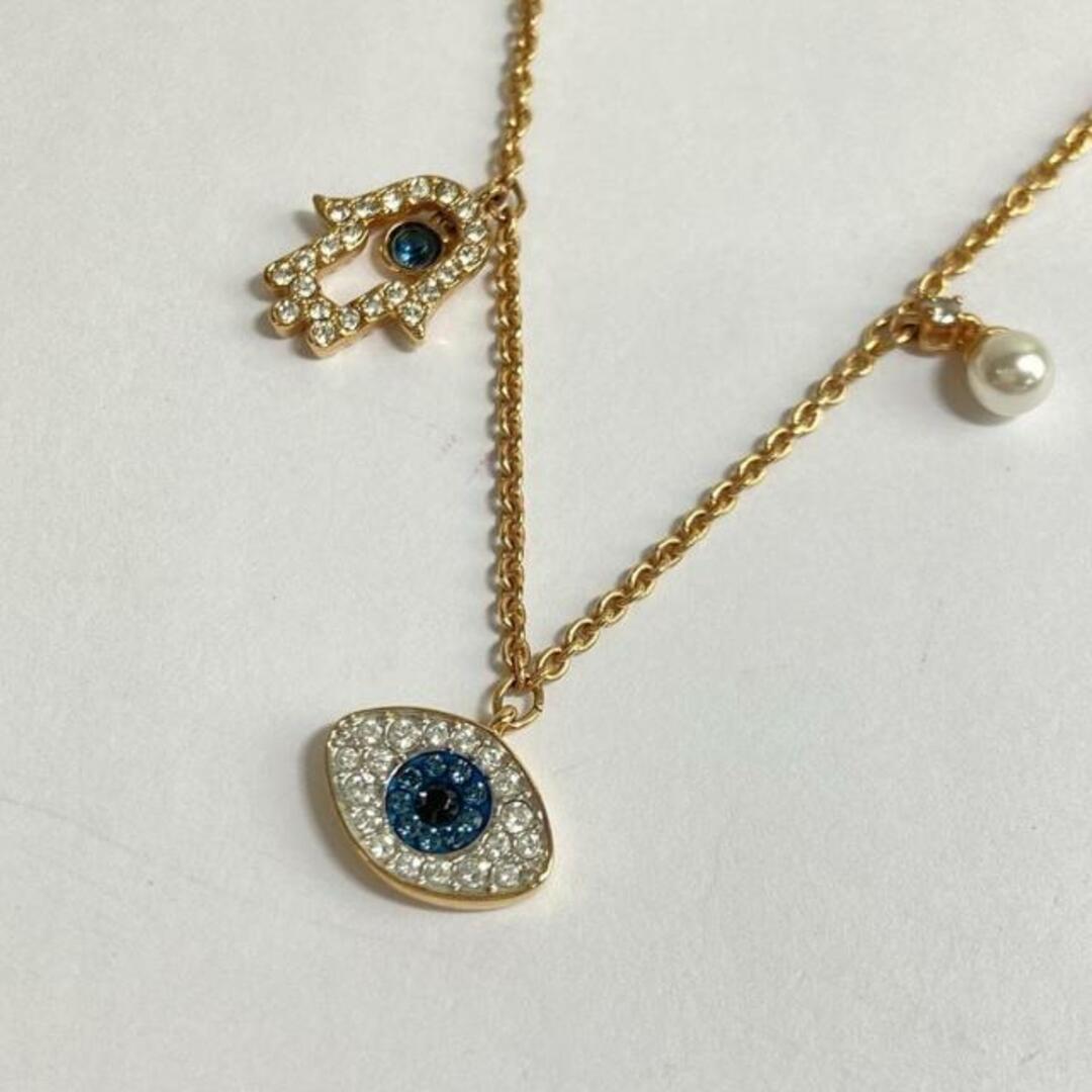 SWAROVSKI(スワロフスキー) ネックレス美品 - ゴールド×ネイビー SWAROVSKI(スワロフスキー) ネックレス美品 - ゴールド×ネイビー