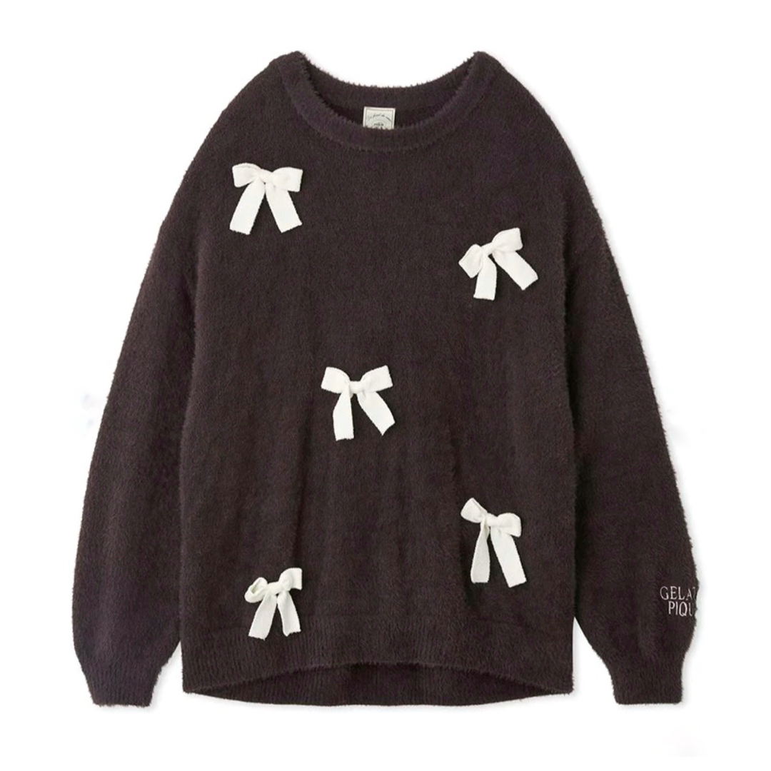 SALE ジェラピケ リボンプルオーバー・ロングパンツ ダークグレー SALE ジェラピケ リボンプルオーバー・ロングパンツ ダークグレー
