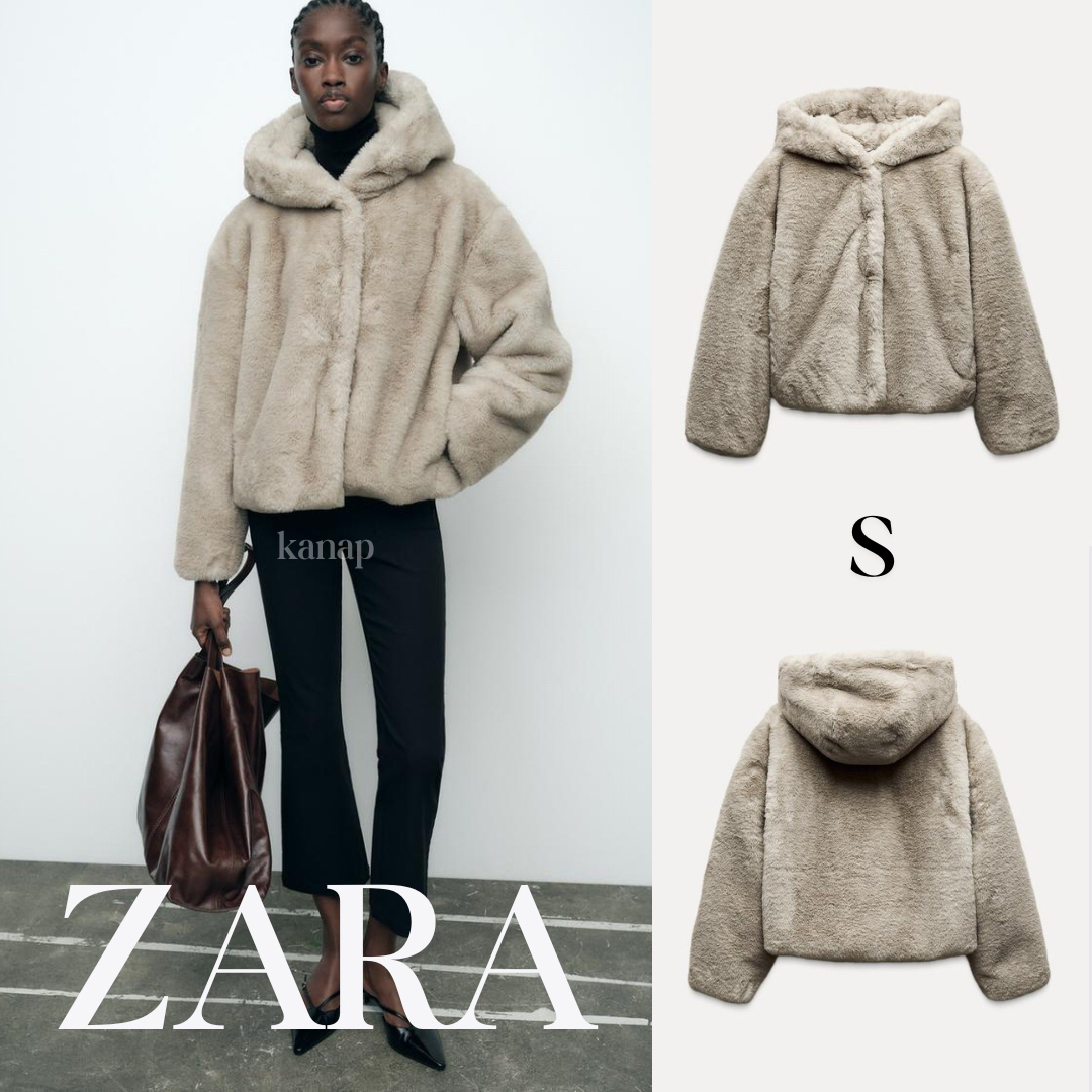ZARA ザラ フェイクファーショートコート S ZARA ザラ フェイクファーショートコート S
