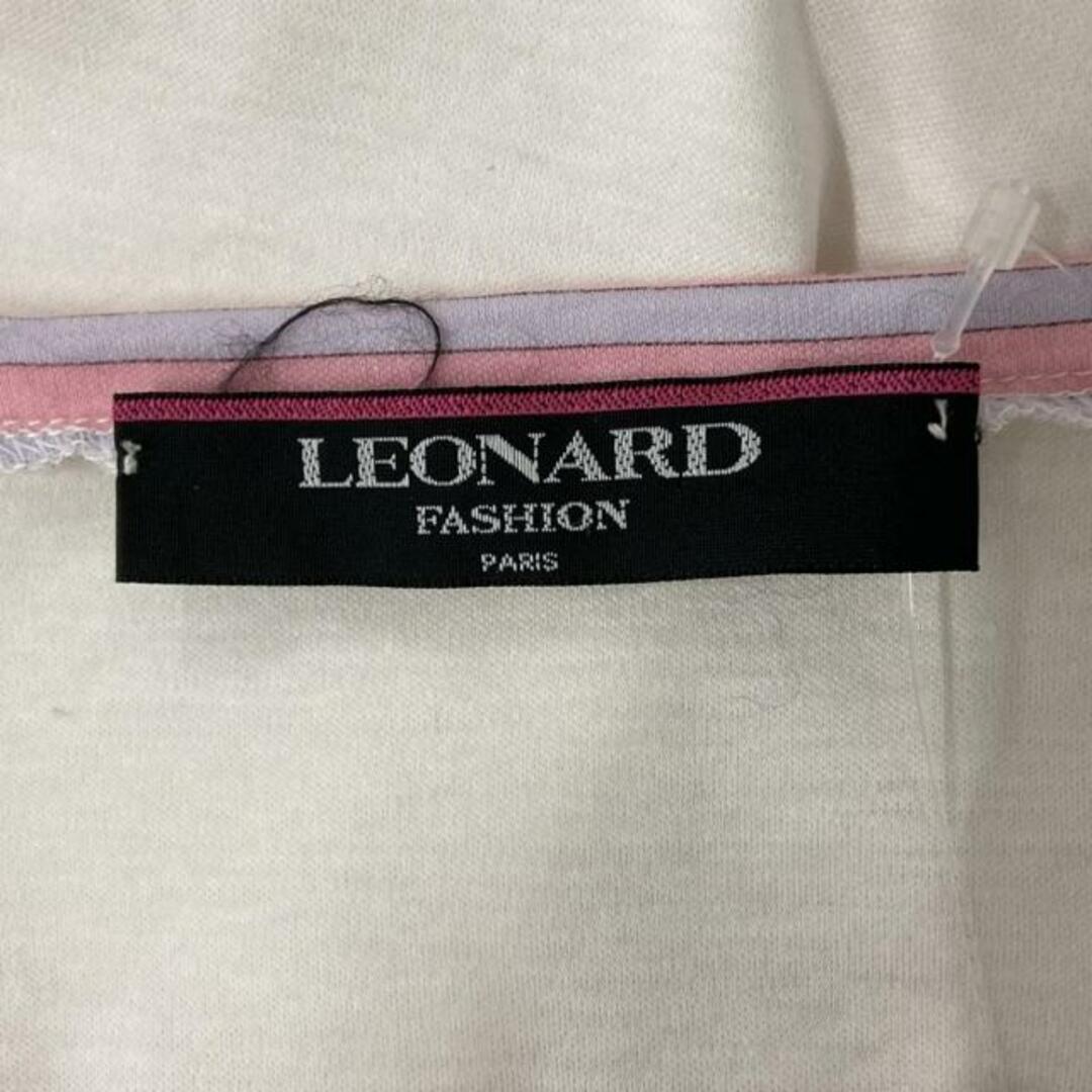 LEONARD(レオナール) 半袖Tシャツ サイズL美品 - 白×ピンク LEONARD(レオナール) 半袖Tシャツ サイズL美品 - 白×ピンク