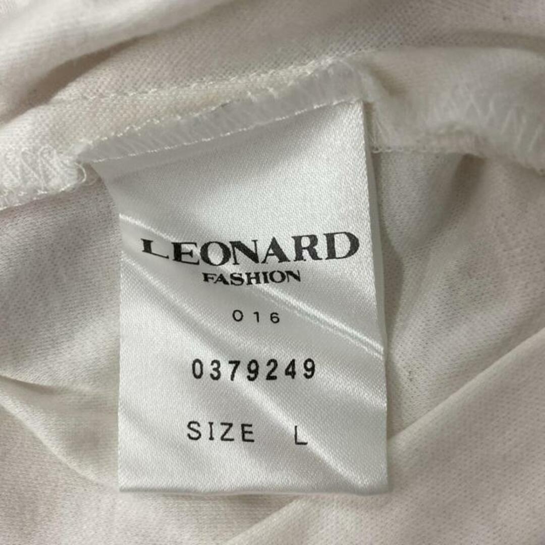 LEONARD(レオナール) 半袖Tシャツ サイズL美品 - 白×ピンク LEONARD(レオナール) 半袖Tシャツ サイズL美品 - 白×ピンク