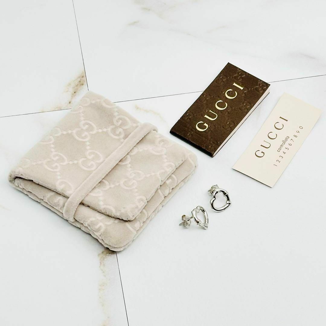 GUCCI - GUCCI グッチ バンブー ハート シルバーピアス 両耳 925 GUCCI - GUCCI グッチ バンブー ハート シルバーピアス 両耳 925