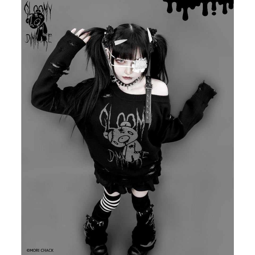 XL 【GLOOMY×DimMoire】グルーミーいたずらニット【Black】の XL 【GLOOMY×DimMoire】グルーミーいたずらニット【Black】の