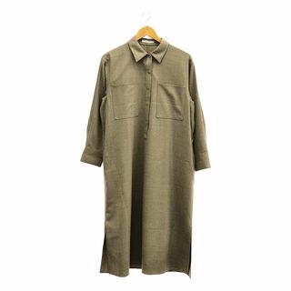 BEIGE, - BEIGE, / ベイジ | ウール シャツ ロング ワンピース BEIGE, - BEIGE, / ベイジ | ウール シャツ ロング ワンピース
