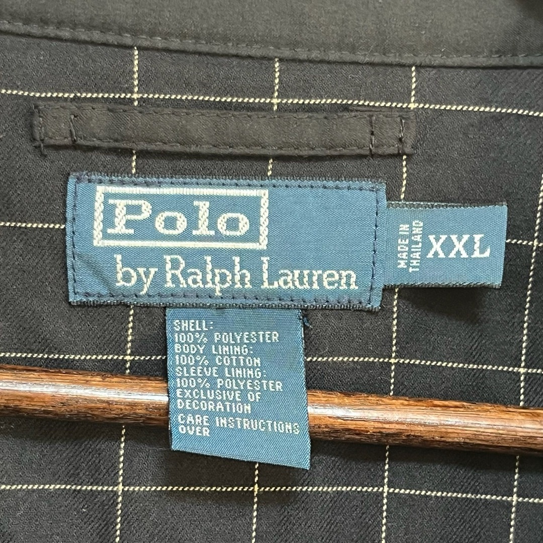 ラルフローレン スイングトップ ブラック ポニー刺繍 内側格子柄 ラルフローレン スイングトップ ブラック ポニー刺繍 内側格子柄