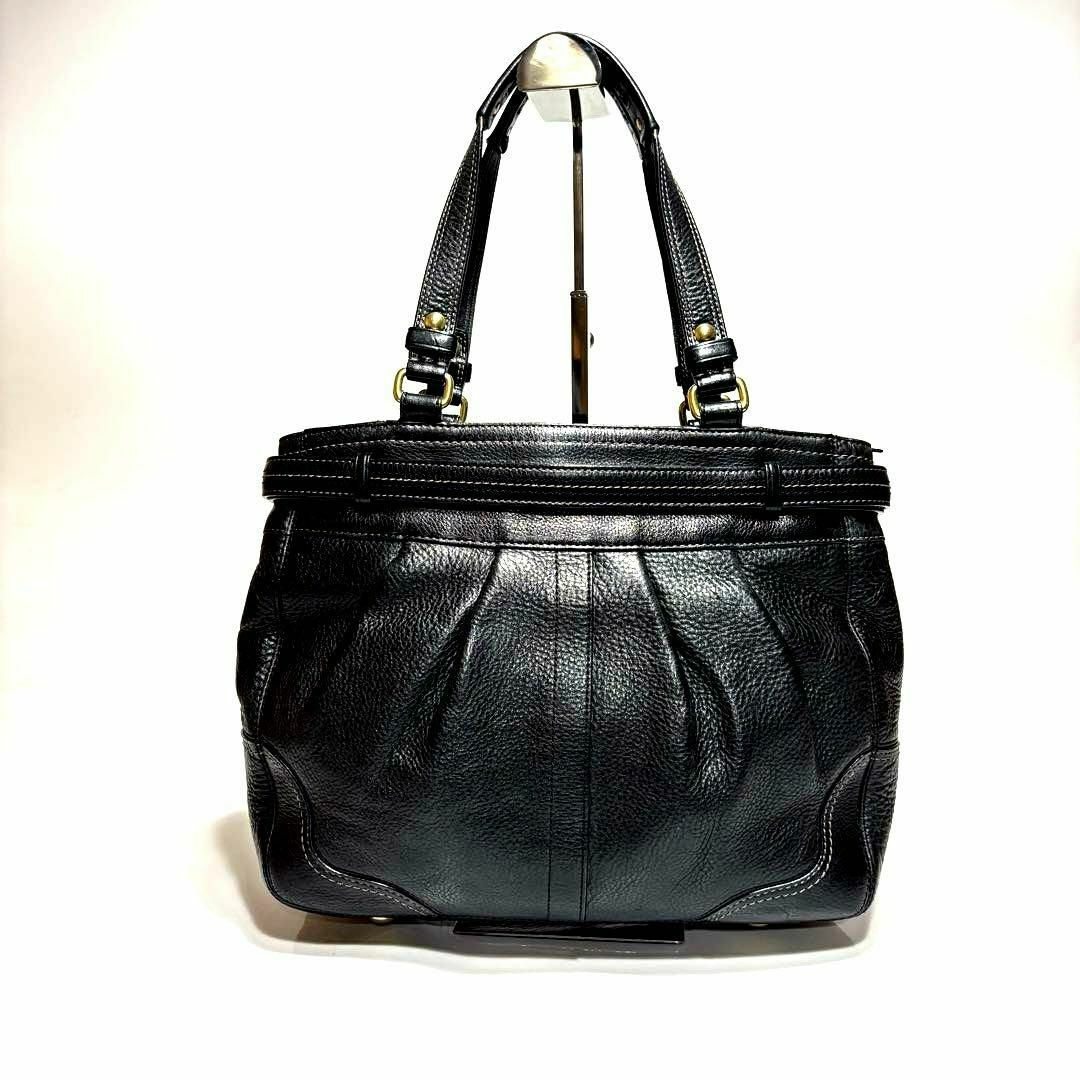 美品】 COACH シボ革 ハンドバッグ トート ハンプトンズ