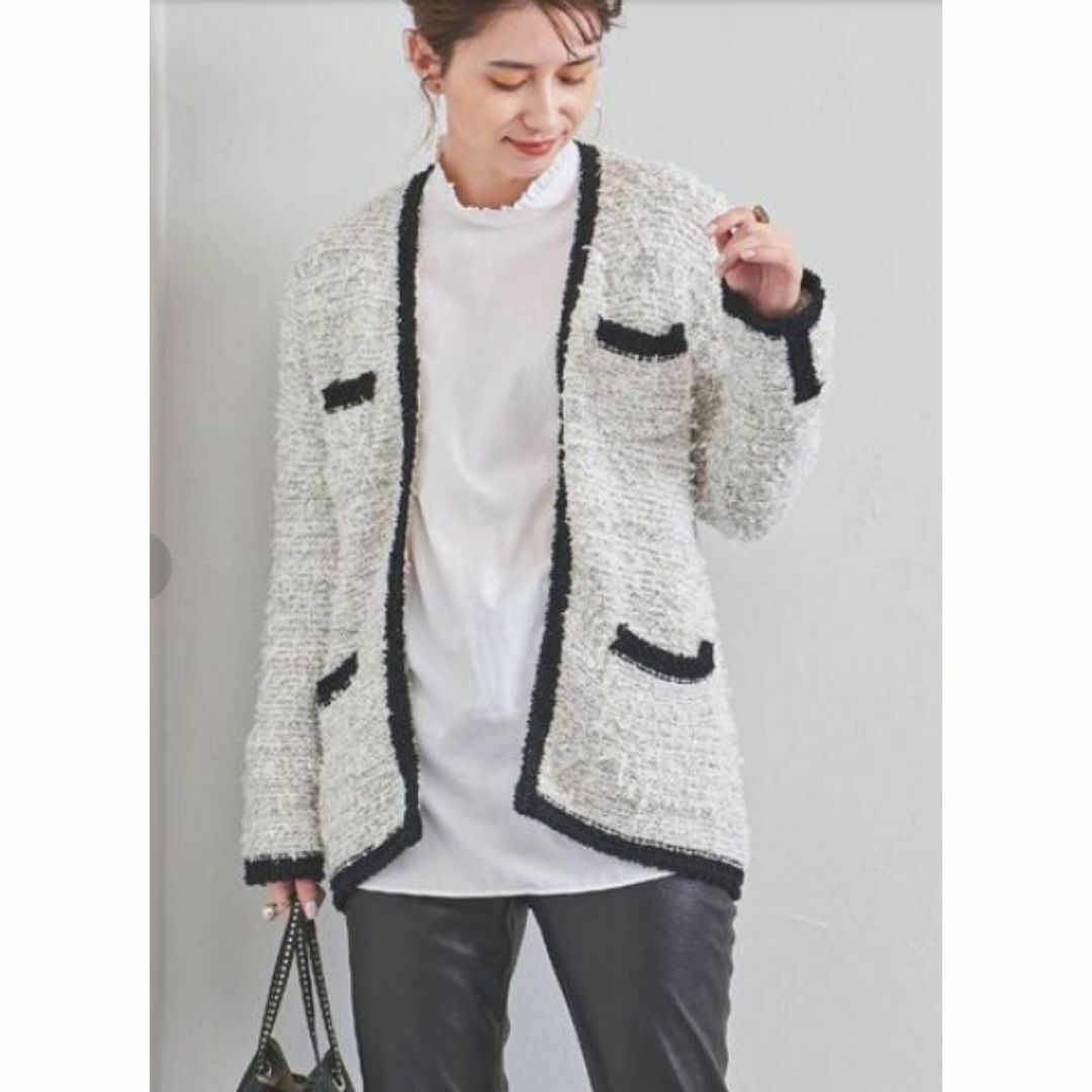 UNITED ARROWS - UNITED ARROWS 新品35,200円ファンシー トリム カーディガン