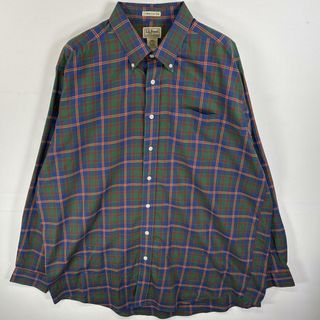 エルエルビーン(L.L.Bean)の古着 エルエルビーン L.L.Bean 長袖シャツ ボタンダウンシャツ アメリカ海兵隊 大きいサイズ XL-TALL  ネイビー系 チェック メンズ(シャツ)