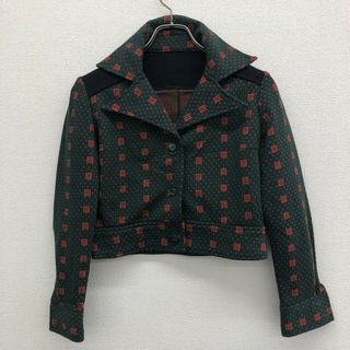 ジャケット　緑系　テーラードジャケット　アウター　クロップド丈　お洒落　美品(その他)