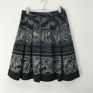 【Reflect 】リフレクト　黒系　9　プリーツスカート　ボトムス　ペイズリー　カジュアル　美品(その他)