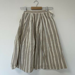 【Calvin Klein】カルバンクライン　ベージュ系　フレアスカート　ボーダー　カジュアル　ボトムス(その他)