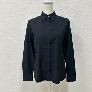 カルバンクライン(Calvin Klein)の【Calvin Klein】カルバンクライン　シャツ　長袖　トップス　ブラック系　サイズ6　無地　シンプル(シャツ/ブラウス(長袖/七分))
