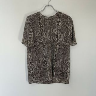 【HANAE MORI】ハナエモリ　ブラウン系　M　半袖トップス　総柄　クルーネック　カジュアル(シャツ/ブラウス(長袖/七分))