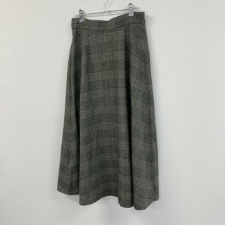【ADAM ET ROPE】アダムエロペ　グレー　38　ロングスカート　Aライン　チェック　カジュアル(ロングスカート)