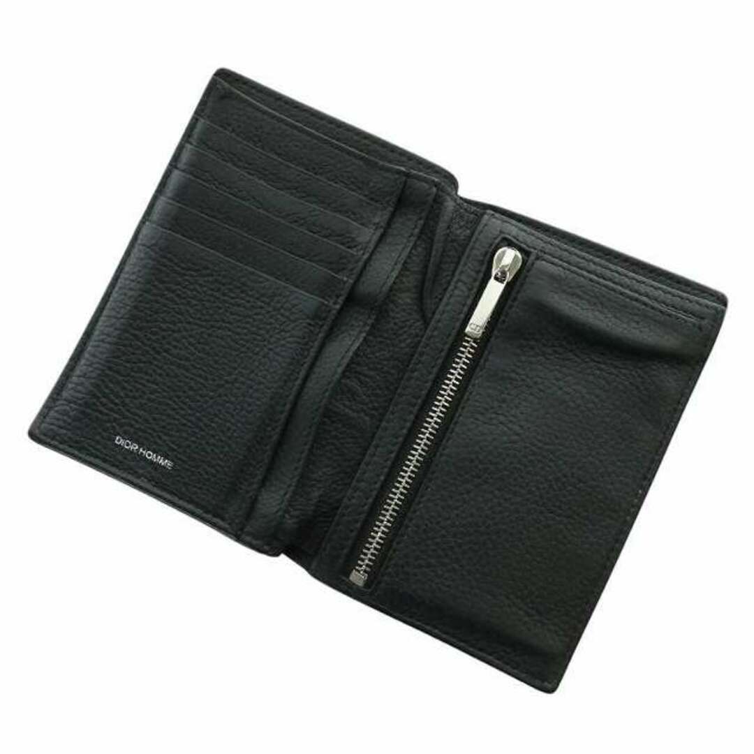 ディオールオム Dior HOMME 財布 二つ折り レザー ロゴ 黒 ブラック ディオールオム Dior HOMME 財布 二つ折り レザー ロゴ 黒 ブラック