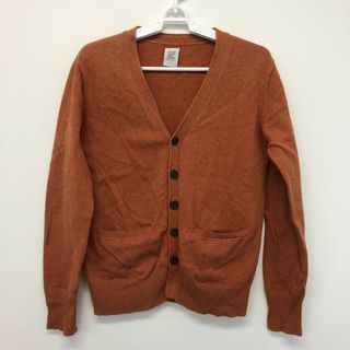 【Design Tshirts Store graniph】グラニフ　オレンジ　S　カーディガン　無地　シンプル　羽織(カーディガン)