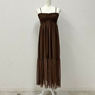 アルシーヴ(archives)の【archives】アルシーヴ　キャミワンピース　ロング　チュール　ブラウン　Mサイズ　新品タグつき(その他)