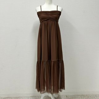 アルシーヴ(archives)の【archives】アルシーヴ　キャミワンピース　ロング　チュール　ブラウン　Mサイズ　新品タグつき(その他)