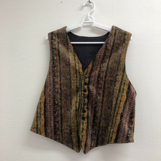 ベスト　茶系　ジレ　アンサンブル　カジュアル　トップス　美品(ベスト)