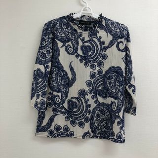 【LADIES WEAR】レディースウエアー　青系　ブラウス　長袖トップス　シフォントップス　シンプル(シャツ/ブラウス(長袖/七分))