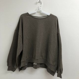 【Samansa Mos2】サマンサモス2　茶系　F　スウェット　パーカー　無地　シンプル　ドロップショルダー(トレーナー/スウェット)