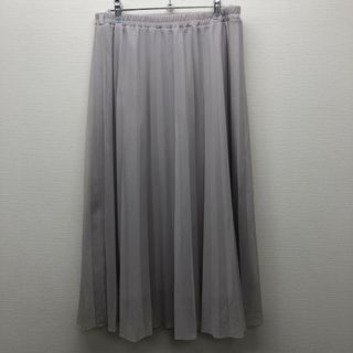 ロングスカート　ピンク系　L　プリーツスカート　無地　シンプル　カジュアル　ウエストゴム(ロングスカート)