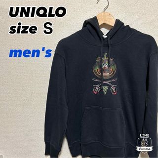 ユニクロ(UNIQLO)のUNIQLO メンズ パーカー Sサイズ ブラック　FORTNITE(パーカー)
